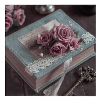 Vintage Floral Journal Acrylic Art 