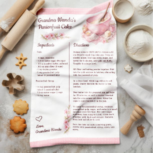 Vintage Floral Kitchen Recipe Keepsake  Towel