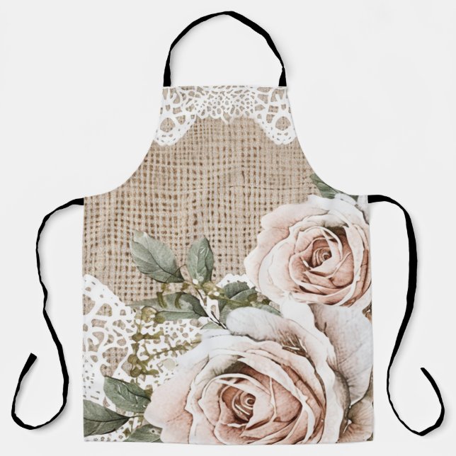 Vintage floral lace Apron (Front)