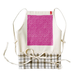 Vintage Floral Lace Leaf Hot Pink Zazzle HEART Apron