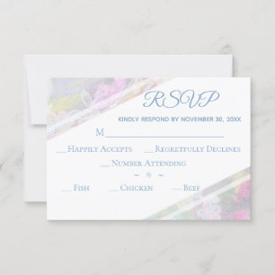 *~*Vintage Floral Lace Romantic Wedding RSVP Card