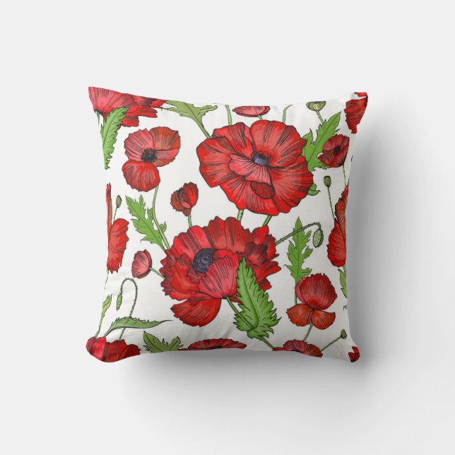 Vintage Floral Lace Throw Pillow (Front)