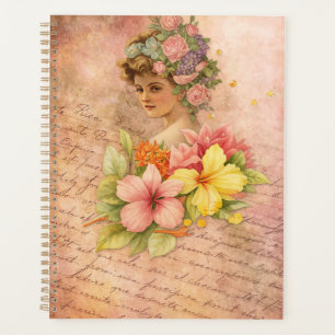 Vintage Floral Lady Planner – Romantic Victorian 
