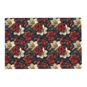 Vintage Floral Laminated Christmas Placemat