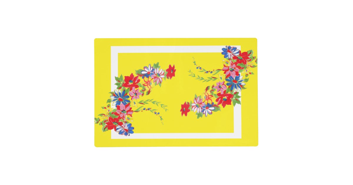 Vintage Floral Laminated Placemat Zazzle