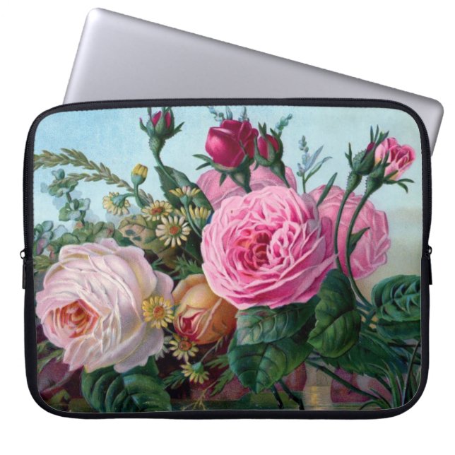 Vintage Floral Laptop Sleeve (Front)