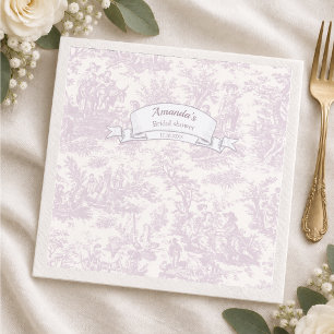 Vintage floral lavender de jouy shower  napkins