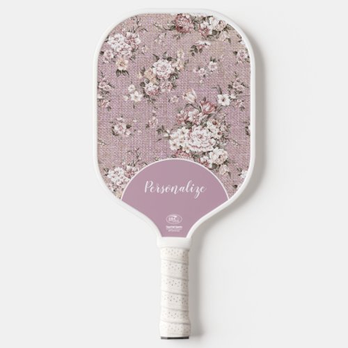 Vintage Floral Lavender Personalized Official USA Pickleball Paddle