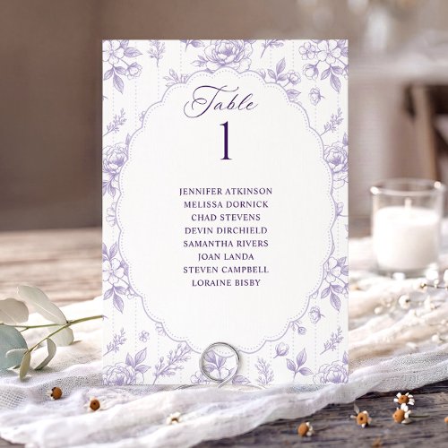 Vintage Floral Lavender Wedding Seating Chart
