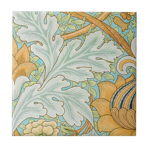 Vintage Floral Leaf Ceramic Tile