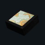 Vintage Floral Leaf Ceramic Tile Gift Box<br><div class="desc">An elegant vintage St. James pattern in blue and yellow by William Morris master of the Arts And Crafts movement. Still wildly popular today for it's flowing decorative style and lush colors. Gift or jewelry box.</div>