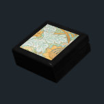 Vintage Floral Leaf Ceramic Tile Gift Box<br><div class="desc">An elegant vintage St. James pattern in blue and yellow by William Morris master of the Arts And Crafts movement. Still wildly popular today for it's flowing decorative style and lush colors. Gift or jewelry box.</div>