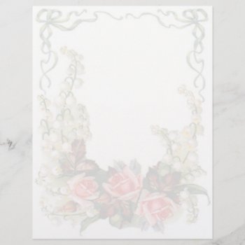 Vintage Floral Letterhead Stationery by Vintage_Gifts at Zazzle