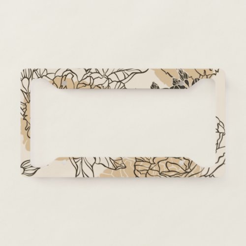 Vintage Floral License Plate Frame