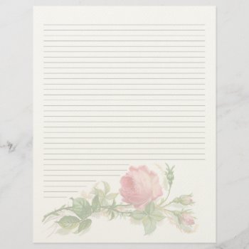 Vintage Floral Lined Letterhead Stationery by Vintage_Gifts at Zazzle