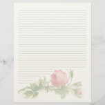 Vintage Floral Lined Letterhead Stationery at Zazzle