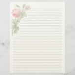 Vintage Floral Lined Letterhead Stationery at Zazzle
