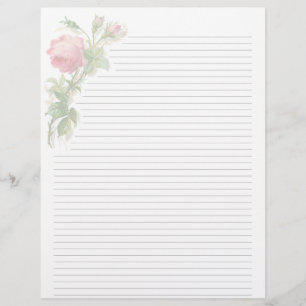 Vintage Floral Lined Letterhead Stationery