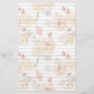 Vintage Floral Lined Stationery Paper