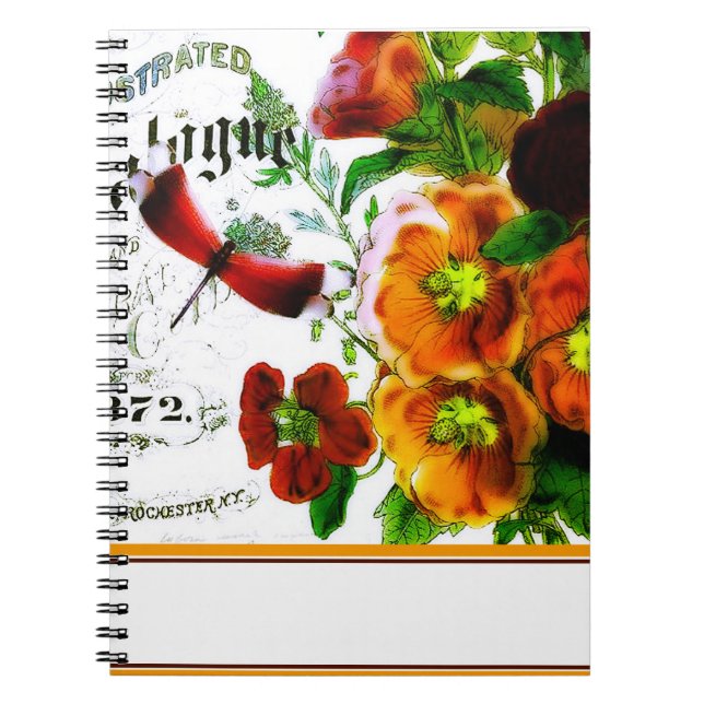 vintage floral logo notebook (Front)