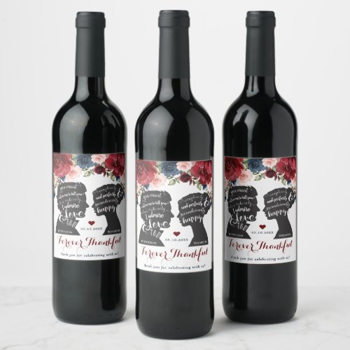 Vintage Floral Love Quotes Classic Book Wedding Wine Label