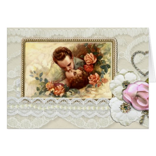 Vintage floral lover card (Front Horizontal)
