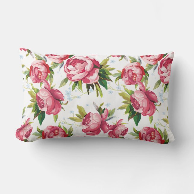 Vintage floral lumbar pillow (Front)