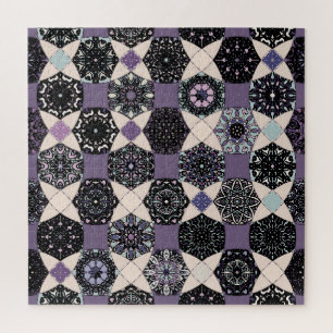 Vintage Floral Mandala: Colorful Seamless Jigsaw Puzzle