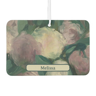 Vintage Floral Manet Painting of Peonies and Name Air Freshener