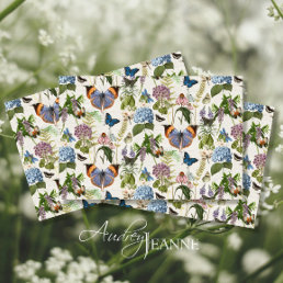 Vintage Floral Meadow Butterfly Ephemera Decoupage Tissue Paper