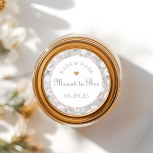 Vintage Floral Meant to Bee Wedding Honey Favor Classic Round Sticker