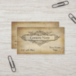 Vintage Floral Medallion Aged Paper Business Card