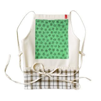 Vintage Floral Mint Green Zazzle HEART Apron