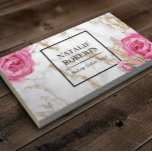 Vintage Floral Modern Gold Marble Makeup Artist Business Card<br><div class="desc">Vintage Floral Modern Gold Marble Makeup Artist Business Cards.</div>