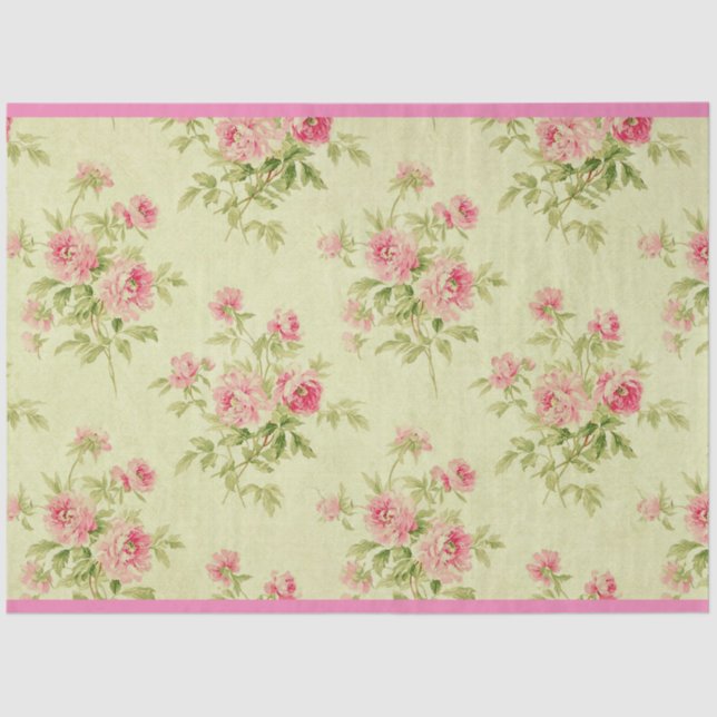 Vintage Floral Modern Rose Popular Tissue Paper (Front)