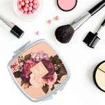 Vintage Floral Monogram  Compact Mirror<br><div class="desc">An elegant, sophisticated and vintage vibrant floral roses compact mirror which is the perfect accessory for your handbag. Make the compact mirror completely your own by including a monogram initial of your choice. This could make the perfect gift for a friend, for your bridesmaid or you could even treat yourself...</div>