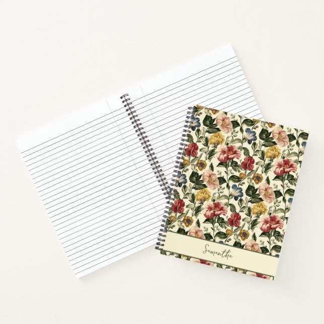 Vintage Floral Monogram Notebook (Inside)