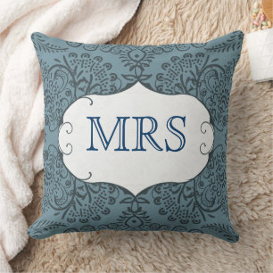 Vintage Floral Monogram Pillow