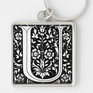 Vintage Floral Monogram ‘U’ - Keychain