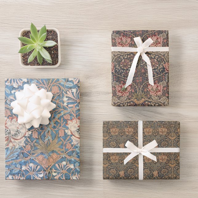 Vintage Floral Morris Pattern Honeysuckle Flowers  Wrapping Paper Sheets (Creator Uploaded)