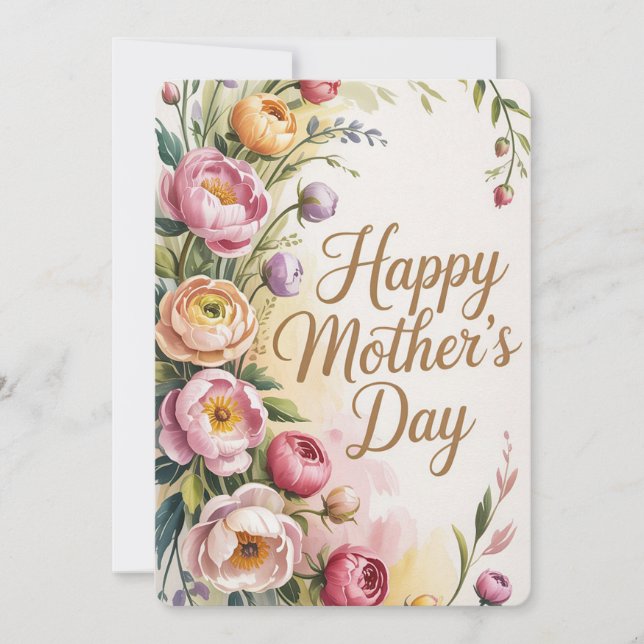 Vintage Floral Mother’s Day Card (Front)
