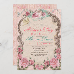 Vintage Floral Mother's Day Brunch Invitation