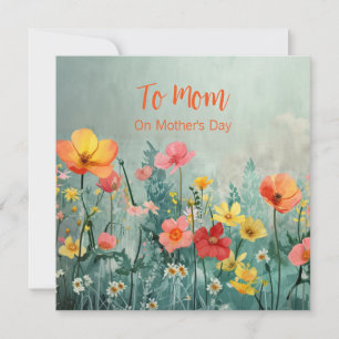 Vintage Floral Mother's Day Flat Card