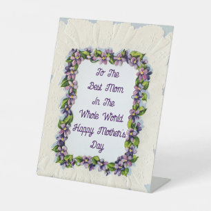 Vintage Floral Mother's Day Pedestal Sign