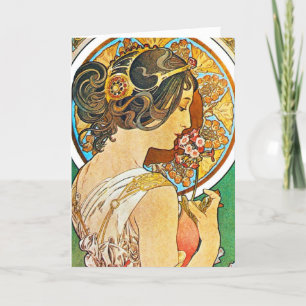 Vintage Floral Mucha Card
