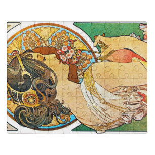 Vintage Floral Mucha Jigsaw Puzzle