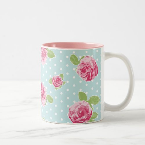 Vintage Floral Mug Shabby Chic Roses