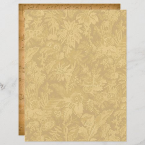 Vintage FloralMusic Scrapbook Paper _ Marple Hall