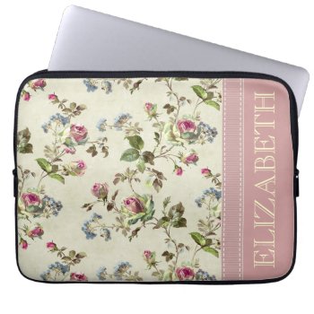 Vintage Floral Name Case by MaggieMart at Zazzle