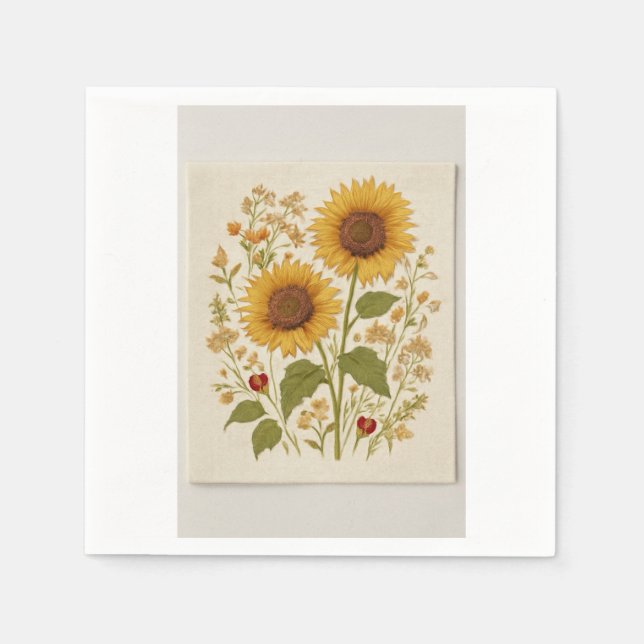 Vintage Floral Napkin Set  (Front)